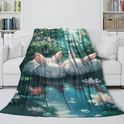 Lapin Petit lapin Plaid en Polaire Imprimé 3D Couverture Douce Confortable pour Canapé Lit Bureau
