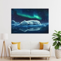 Ours polaire Peinture sur toile sans cadre, impressions posters art mural pour déco maison chambre bureau