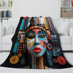 Art abstrait Femmes Plaid en Polaire Imprimé 3D Couverture Douce Confortable pour Canapé Lit Bureau