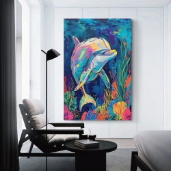 Dauphin Peinture sur toile sans cadre, impressions posters art mural pour déco maison chambre bureau