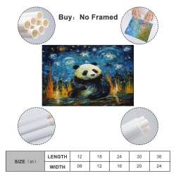 Panda Peinture sur toile sans cadre, impressions posters art mural pour déco maison chambre bureau