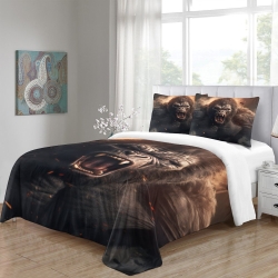 Gorille Housse de Couette Imprimée 3D Douce 3 Pièces Literie Garçons Filles