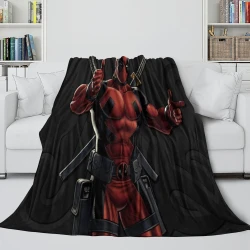 Marvel Deadpool Manta de Forro Polar Impresa en 3D Suave y Acogedora para Sofá Cama Oficina
