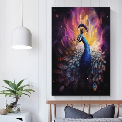 Paon Peinture sur toile sans cadre, impressions posters art mural pour déco maison chambre bureau