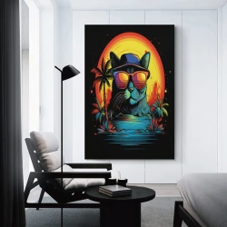 Chat Peinture sur toile sans cadre, impressions posters art mural pour déco maison chambre bureau