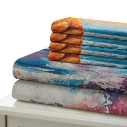 Bouddha Housse de Couette Imprimée 3D Douce 3 Pièces Literie Garçons Filles