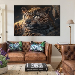 Léopard Peinture sur toile sans cadre, impressions posters art mural pour déco maison chambre bureau