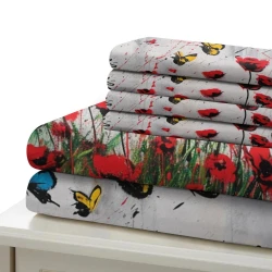 Papillon Housse de Couette Imprimée 3D Douce 3 Pièces Literie Garçons Filles