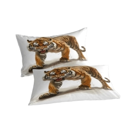 Tigre Housse de Couette Imprimée 3D Douce 3 Pièces Literie Garçons Filles