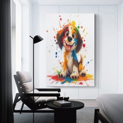 Chien de dessin animé Peinture sur toile sans cadre, impressions posters art mural pour déco maison chambre bureau