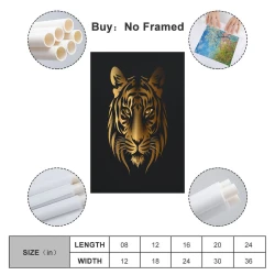 Tigre Peinture sur toile sans cadre, impressions posters art mural pour déco maison chambre bureau