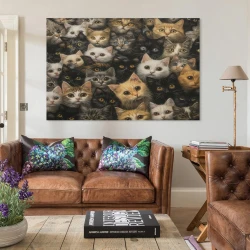 Cute Chat Peinture sur toile sans cadre, impressions posters art mural pour déco maison chambre bureau