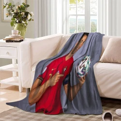 Cristiano Ronaldo Plaid en Polaire Imprimé 3D Couverture Douce Confortable pour Canapé Lit Bureau