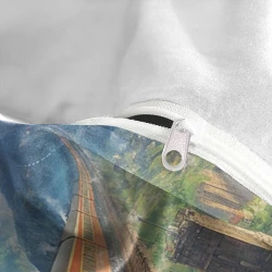 Dampfzug 3D Gedruckter Bettbezug Weiche 3-teilige Bettwäsche für Jungen Mädchen