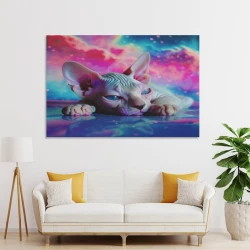 Hairless Chat Peinture sur toile sans cadre, impressions posters art mural pour déco maison chambre bureau