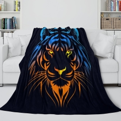 Tigre Plaid en Polaire Imprimé 3D Couverture Douce Confortable pour Canapé Lit Bureau