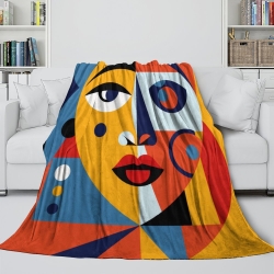 Art abstrait Plaid en Polaire Imprimé 3D Couverture Douce Confortable pour Canapé Lit Bureau