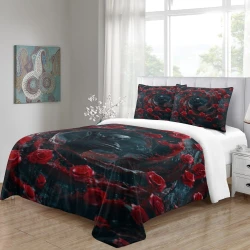 Crâne Housse de Couette Imprimée 3D Douce 3 Pièces Literie Garçons Filles