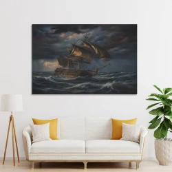 Voilier Peinture sur toile sans cadre, impressions posters art mural pour déco maison chambre bureau
