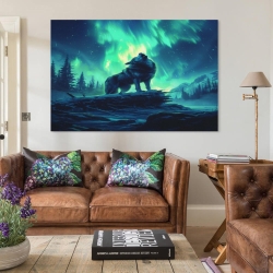 Colorful Loup Peinture sur toile sans cadre, impressions posters art mural pour déco maison chambre bureau