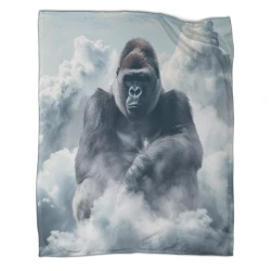 Gorila Manta de Forro Polar Impresa en 3D Suave y Acogedora para Sofá Cama Oficina