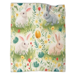 Rabbit bunny 3D Printed Fleece Throw Blanket Soft Cozy Blanket for Couch Sofa Bed Office