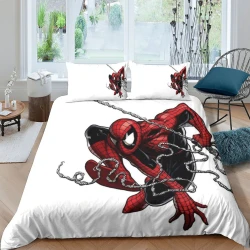 Avengers Spider Man Housse de Couette Imprimée 3D Douce 3 Pièces Literie Garçons Filles