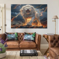 Lion Peinture sur toile sans cadre, impressions posters art mural pour déco maison chambre bureau