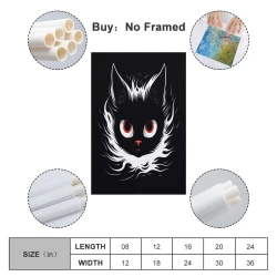 Katze Unrahmtes Leinwandbild, Wandkunst-Poster-Drucke für Zuhause, Schlafzimmer, Büro Dekoration