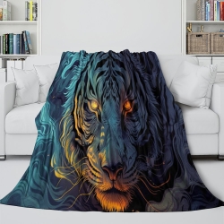 Tigre Plaid en Polaire Imprimé 3D Couverture Douce Confortable pour Canapé Lit Bureau