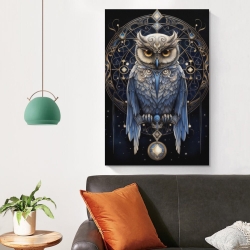 Hibou Peinture sur toile sans cadre, impressions posters art mural pour déco maison chambre bureau