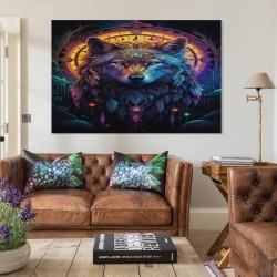 Loup Peinture sur toile sans cadre, impressions posters art mural pour déco maison chambre bureau