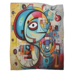 Art abstrait Plaid en Polaire Imprimé 3D Couverture Douce Confortable pour Canapé Lit Bureau