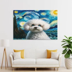 Chien mignon Peinture sur toile sans cadre, impressions posters art mural pour déco maison chambre bureau
