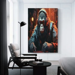 DJ Gorille Peinture sur toile sans cadre, impressions posters art mural pour déco maison chambre bureau