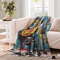 Art abstrait Plaid en Polaire Imprimé 3D Couverture Douce Confortable pour Canapé Lit Bureau