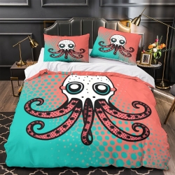 Pieuvre Housse de Couette Imprimée 3D Douce 3 Pièces Literie Garçons Filles