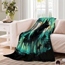 Wolf 3D Gedruckte Fleece-Decke Weiche Gemütliche Decke für Sofa Bett Büro