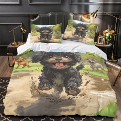 Shih Tzu Housse de Couette Imprimée 3D Douce 3 Pièces Literie Garçons Filles