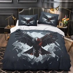 Aigle Housse de Couette Imprimée 3D Douce 3 Pièces Literie Garçons Filles