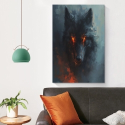 Loup Peinture sur toile sans cadre, impressions posters art mural pour déco maison chambre bureau