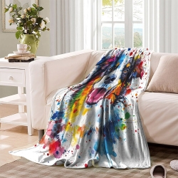 Shepherd Chien Plaid en Polaire Imprimé 3D Couverture Douce Confortable pour Canapé Lit Bureau