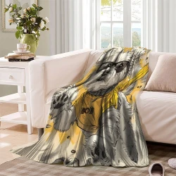 Maltese Chien Plaid en Polaire Imprimé 3D Couverture Douce Confortable pour Canapé Lit Bureau