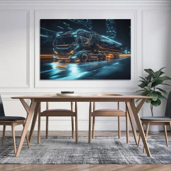 Camión grande Pintura en lienzo sin marco, impresiones de pósters arte pared para decoración hogar dormitorio oficina