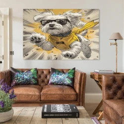 Maltese Chien Peinture sur toile sans cadre, impressions posters art mural pour déco maison chambre bureau