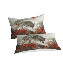 Loup Housse de Couette Imprimée 3D Douce 3 Pièces Literie Garçons Filles