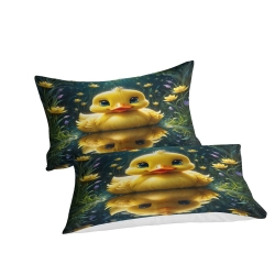 Canard Housse de Couette Imprimée 3D Douce 3 Pièces Literie Garçons Filles
