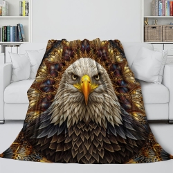 Aigle Plaid en Polaire Imprimé 3D Couverture Douce Confortable pour Canapé Lit Bureau
