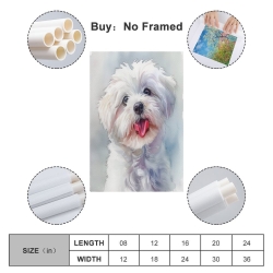 Shih Tzu Peinture sur toile sans cadre, impressions posters art mural pour déco maison chambre bureau