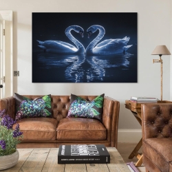 Cygne Peinture sur toile sans cadre, impressions posters art mural pour déco maison chambre bureau